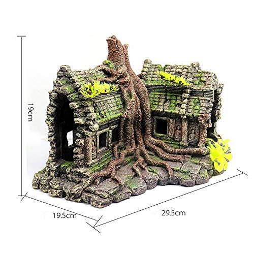 Bnwoinb la Casa de RaíZ de Madera de ImitacióN de Resina Ruinas de Adorno de Acuario DecoracióN de Pecera Accesorios de Acuario DecoracióN del Acuario