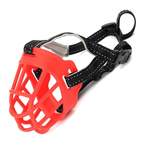 BOENTA Bozal para Perros Bozales para Perros Bozal para Perros Bull Terrier Bozales de Perro para Evitar Comer Bozal para Perros medianos Red,Size-5