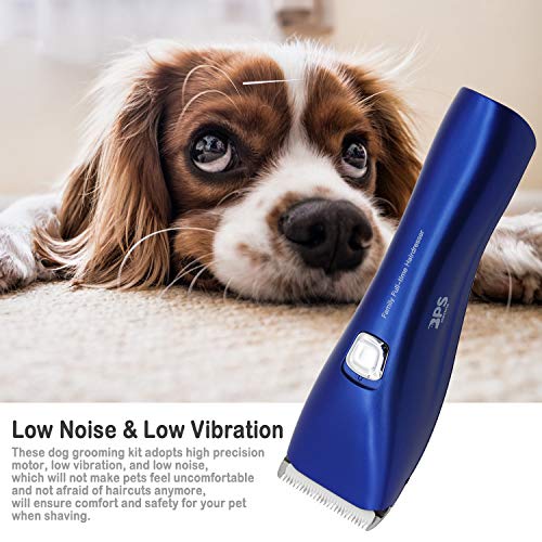 BPS Cortapelo para Perro Gato Esquiladora Eléctrica Maquina Cortar Pelo Perro Recargable Bajo Nivel de Ruido Color Azul BPS-7903