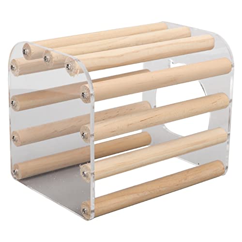 Cabaña de Madera para Hámster, Diseño Seguro de Varilla de Madera Diseño sin Fondo Hámster, Cabaña de Madera para Escondite, Techo Plano, Mantiene a Las Mascotas Saludables para Chinchilla(L)