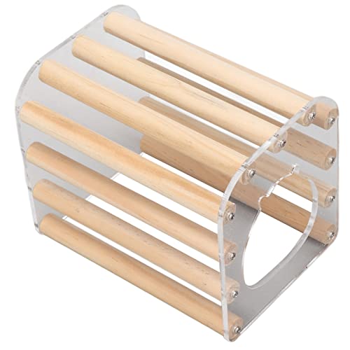 Cabaña de Madera para Hámster, Diseño Seguro de Varilla de Madera Diseño sin Fondo Hámster, Cabaña de Madera para Escondite, Techo Plano, Mantiene a Las Mascotas Saludables para Chinchilla(L)