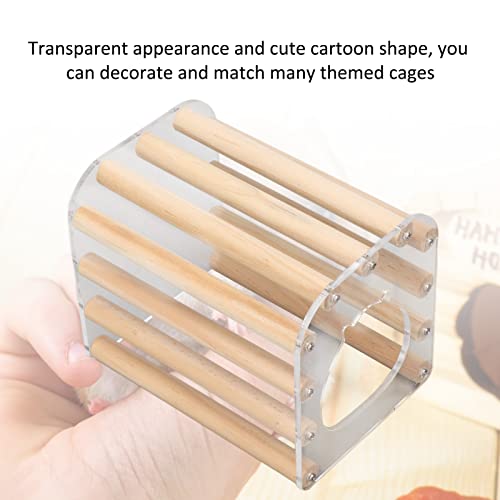 Cabaña de Madera para Hámster, Diseño Seguro de Varilla de Madera Diseño sin Fondo Hámster, Cabaña de Madera para Escondite, Techo Plano, Mantiene a Las Mascotas Saludables para Chinchilla(L)