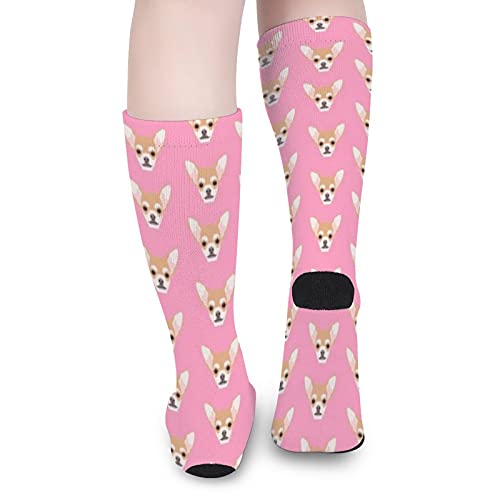 Calcetines deportivos unisex novedad alta comodidad transpirable atlético casual largo tubo medias - Chihuahua lindo perro perro perro cara mascotas perros Chihuahuas