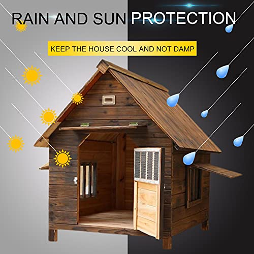 Caseta de Madera para Perros Exterior, Caseta para Conejos, Gatos y Perros, Casa Impermeable para Perro, Casa de Mascotas para Patio, Caseta Perro para Pequeño/Mediano/Gran(Size:L(34.6*30.3*31.9Inch))