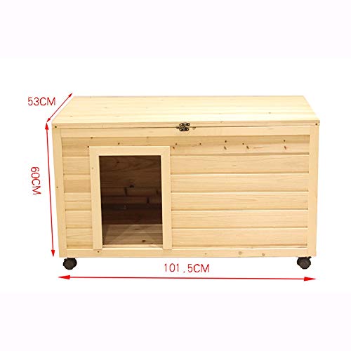 Caseta Perros Exterior Madera del Perrito de Perrera de la casa Pet Home con móvil Universal de la Rueda Perro Hutch Gato del Refugio de Pequeños Animales Inicio Duradero y Seguro for la Cubierta Y
