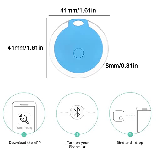 CDIYTOOL 4PCS Mini localizador de seguimiento GPS, dispositivo antipérdida inteligente Bluetooth portátil impermeable para equipajes/niño/mascota/gato/perro