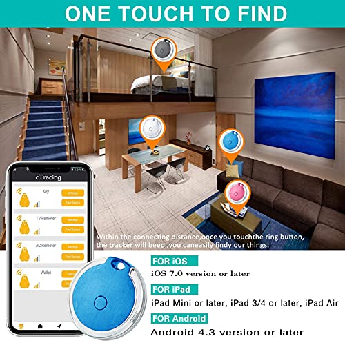 CDIYTOOL 4PCS Mini localizador de seguimiento GPS, dispositivo antipérdida inteligente Bluetooth portátil impermeable para equipajes/niño/mascota/gato/perro