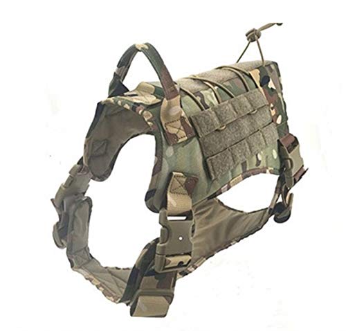 Chaleco Táctico Arnés táctico con la manija de Trabajo Servicio del Chaleco del Perro con Correa Delantera Clip Protección (Color : A, Size : L.)