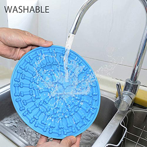 Chnrong - Almohadilla para lamer de perro, alimentador lento para perro, almohadilla para lamer la mantequilla de cacahuete para mascotas para baño, aseo y entrenamiento de perros, color rojo