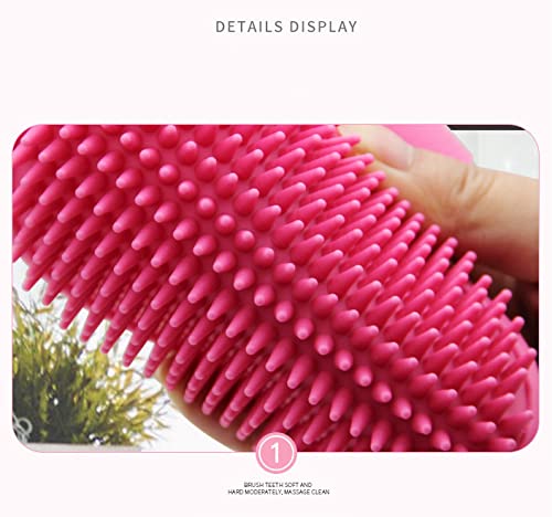 CHUANGOU Juego de 4 Cepillo de Ducha para Perros-Cepillo de Aseo para Mascotas con Mango Ajustable para Masaje de baño, Adecuado para Perros