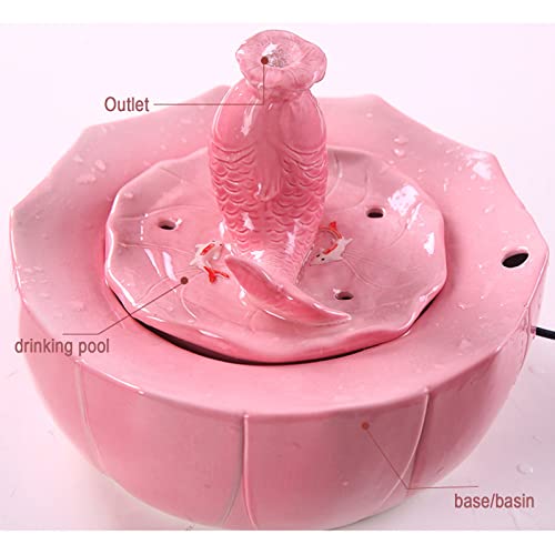 CHUANGRUN Fuente de Agua para Gatos, Carga USB eléctrica Mejorada, dispensador de Agua para Mascotas de Porcelana Suave para Gatos/Perros con Bomba silenciosa, fácil de Limpiar