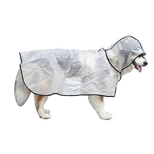 Chubasquero Transparente Ropa para pasear Perros,Ultraligero y Ajustable Poncho Impermeable Cubierta de Lluvia a Prueba de Viento para Perros medianos y Grandes Alaska, Labrador Negro 9