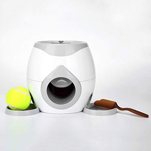 CHUCHEN Lanzador de bolas para mascotas, juguete para perros, tenis, máquina de recompensa, tratamiento interactivo, alimentador lento, adecuado para gatos y perros