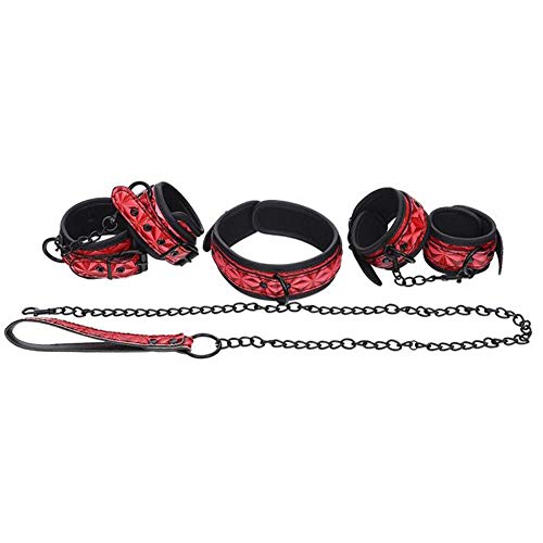 Collar de cuero lujoso Collar de perro con correa, cómodo juguete para atar muñecas y tobillos