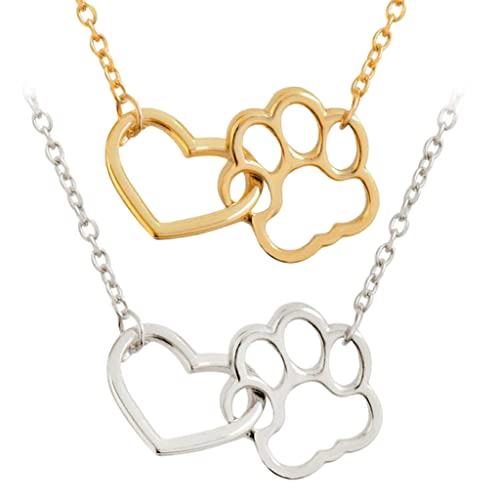 Collar de garra de perro para amantes de las mascotas, collar geométrico con colgante de pata de gato, cadena de origami, collar de garra de perro