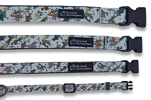 Collar de perro ajustable acolchado con suave neopreno patrón de colores | para perros pequeños y medianos | Collares para perros, gatos, cachorros | (XS - Origami)