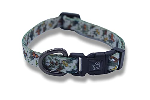 Collar de perro ajustable acolchado con suave neopreno patrón de colores | para perros pequeños y medianos | Collares para perros, gatos, cachorros | (XS - Origami)