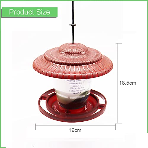 Comedero Pajaros Exterior Silvestres, Comederos para Pajaros Jardin, Comederos Canarios Voladeras, Comedero Pajaros Colgante Exterior con Tapa Pequeños Plastico Terraza Balcon Arbol (Verde)