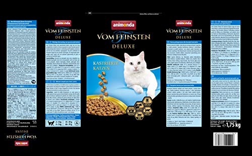 Comida para gatos animonda Vom Feinsten Deluxe Adult, pienso para gatos adultos, gatos esterilizados, 1,75 kg