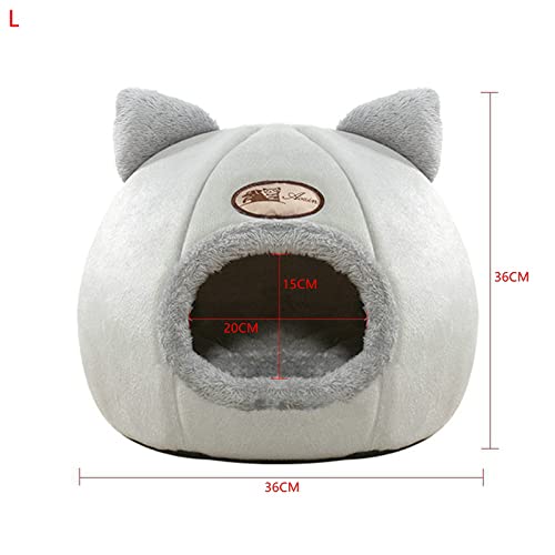 Comodidad para dormir profundo en invierno Cama para gatos Cesta pequeña alfombra Productos para casa para perros pequeños Tienda de mascotas Camas de cueva acogedoras Casa para gatos de interior (L)