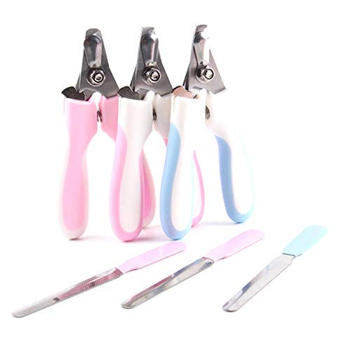Cortauñas de uñas para Mascotas Clippers Cortador de Acero Inoxidable del Dedo del pie Cuidado de peluquería Canina Gatos Tijeras Mascota Azul de la Herramienta S