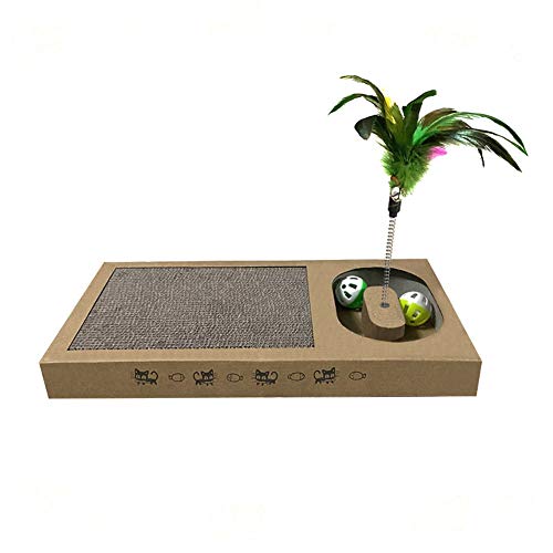 CRMY Tablero de rascar de Juguete para Gatos Jingle Ball para Gatos, Placa de Juego con cartón rascador Integrado, Cuidado Diario de Las Garras y Empleo apropiado para la Especie (Size : L)