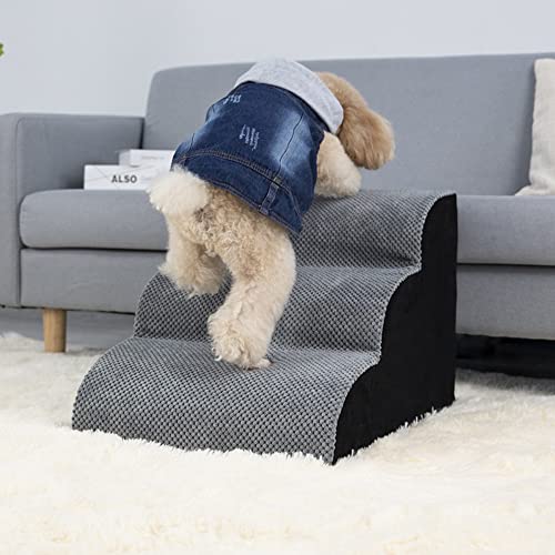DEWUFAFA Escaleras de Perro, Escalera de Mascotas de Espuma de 4 Pasos, escaleras de Mascotas Pasos for sofá Cama con Cubierta Lavable y Fondo de nolip, rampa de Mascotas portátil for Perros Gatos