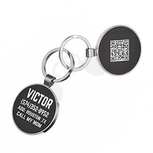 DISONTAG Etiquetas de identificación Personalizadas para Mascotas Etiqueta de Perro Etiqueta de Gato y Caballo, Texto de Imagen de Soporte Personalizado, Pantalla de información única | Modificable