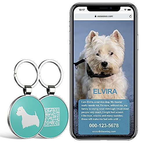 DISONTAG Placas para Perros,Placa para Perros Personalizadas,Placas para Mascotas,Placa De Identificacion Perros,41 Patrones Realistas, Pantalla De Información única | Modificable