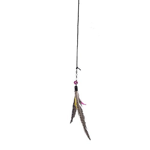 Dosige Gato Gatito Juguete Mascotas con Plumas+Varita+Campana+Cuerda elástica Color al Azar Size 65cm