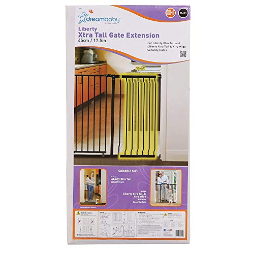 Dreambaby Extensión 45 cm para la Barrera de Seguridad Liberty Extra Alta, negra