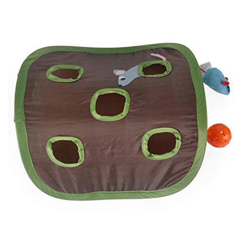 duhe189014 Juguete Interactivo para Gatos Túnel para Gatos de Nueve Agujeros Tienda educativa de Inteligencia Campana para Mascotas Juego de Juguetes : fácil de Abrir en Pocos Segundos con Delightful