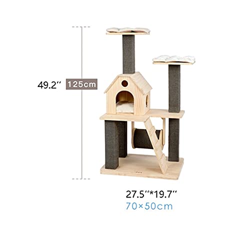 Dzwyc Corredor silencioso Corredor de Gato Árbol de Gato Sólido Torre de Gato Torre de Gato Escalada Salto Juguetón Plataforma Cat Nest (Color : Wood Color)
