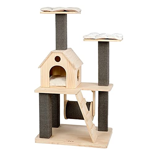 Dzwyc Corredor silencioso Corredor de Gato Árbol de Gato Sólido Torre de Gato Torre de Gato Escalada Salto Juguetón Plataforma Cat Nest (Color : Wood Color)