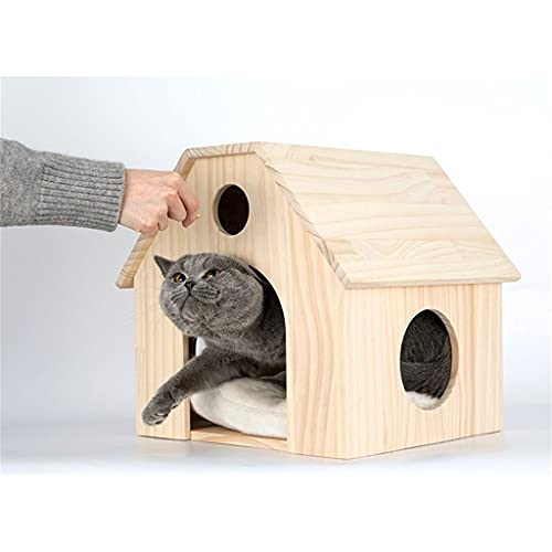Dzwyc Corredor silencioso Corredor de Gato Árbol de Gato Sólido Torre de Gato Torre de Gato Escalada Salto Juguetón Plataforma Cat Nest (Color : Wood Color)