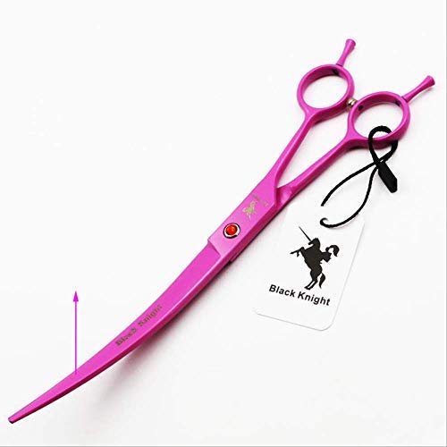 DZX Kit de Aseo para Perros Tijeras Tijeras para Mascotas para el Aseo del Perro Recto/Palabra descendente/Palabra Ascendente Curva Derecha Tijeras para Mano Izquierda Japón 440c Estilo Rosa 1 pie