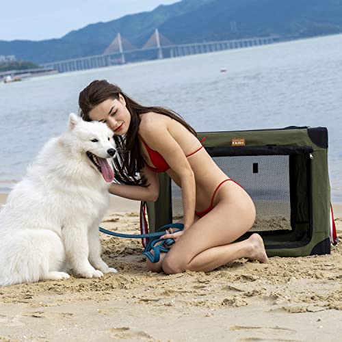 Ekiby Caja de transporte plegable para perros y gatos pequeños y medianos (95 x 66 x 66 cm)