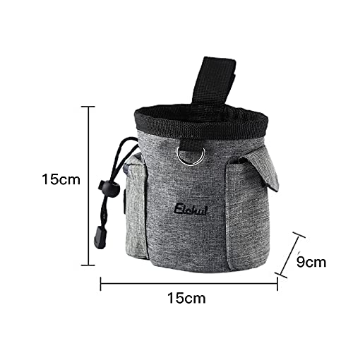 Elehui Bolsa para adiestramiento de perros Snack bolsa de entrenamiento para perros Bolsa para comida para perros animales Multifuncional Snack para adiestramiento del perro Viaje al aire libre Gris