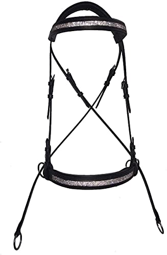 Equipride Cerda de cuero con cristal antideslizante de goma (pony, marrón)