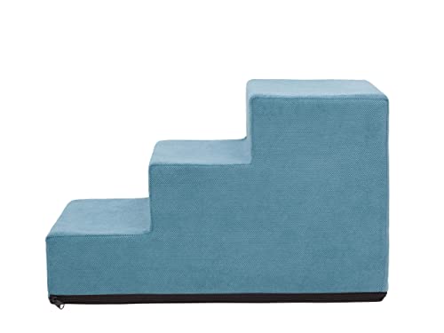 Escalera de 3 peldaños para perros y gatos, para animales débiles, para animales mayores, ayuda para ascensores, savoy turco, M – 30 x 50 x 30 cm