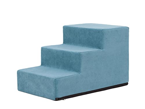 Escalera de 3 peldaños para perros y gatos, para animales débiles, para animales mayores, ayuda para ascensores, savoy turco, M – 30 x 50 x 30 cm
