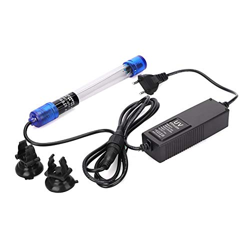 EVTSCAN 220-240V Esterilizador UV Impermeable Lámpara de luz para Matar bacterias para pecera de Acuario(UV-9-9W)