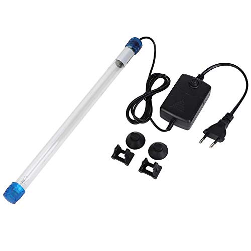 EVTSCAN Lámpara de eliminación de bacterias de Algas con luz Ultravioleta, luz desinfectadora UVC portátil, pecera de Acuario Sumergible (Enchufe de la UE)(9W)