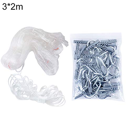 FayTun Red de Seguridad para Gatos, Transparente para balcón, protección de Gato, Red antiescape, Valla de Seguridad para balcón, Ventana y terraza, sin perforación (2 * 3m)