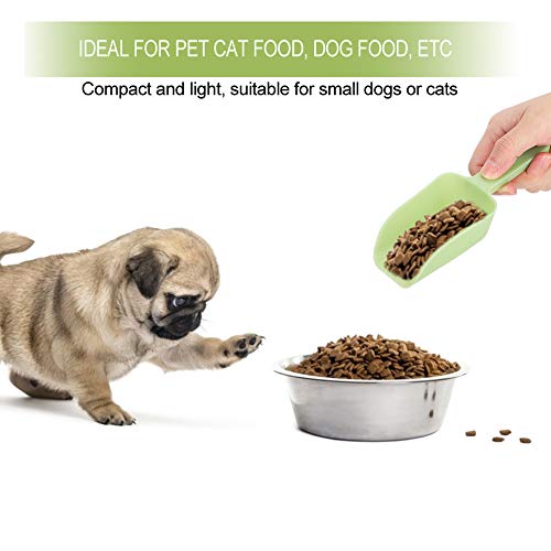 Fdit Cuchara medidora básica para Gatos y Perros, 10 Piezas, Pala de plástico, comedero para Mascotas, Comida para Mascotas, Cocina, despensa y lavadero(Verde)