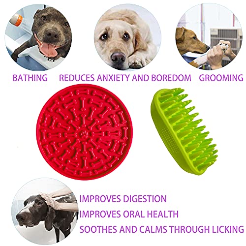Felpudo de Perro Lento，Bandeja de alimentación Lenta para Perros,Cepillo de baño para Perros，Utilizado en el baño, Entrenamiento y Examen físico de Gatos, Perros y Mascotas