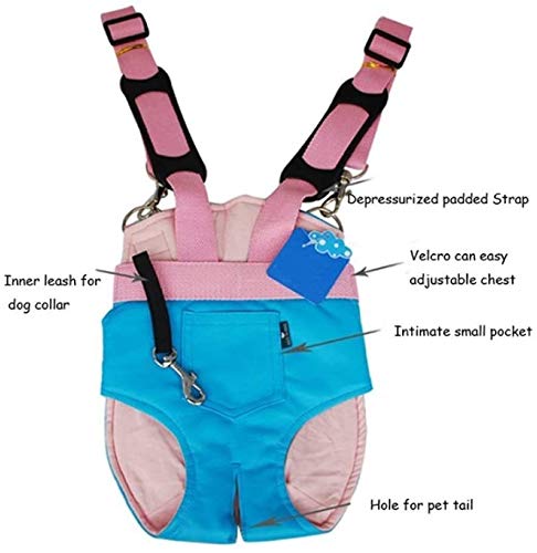 FQCD Portador del Animal doméstico Suave Piel de Canguro Perro Mascota Gato Bolsa Mochila Mochila Bolsa de Transporte del Perrito (Color : Pink, Size : Small)