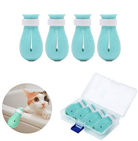 GazyyShop zapatos de silicona para gatos resistentes a los arañazos, funda protectora para bañarse y arreglarse, recortar y amamantar, 4 tipos de fundas para zapatos resistentes a los arañazos