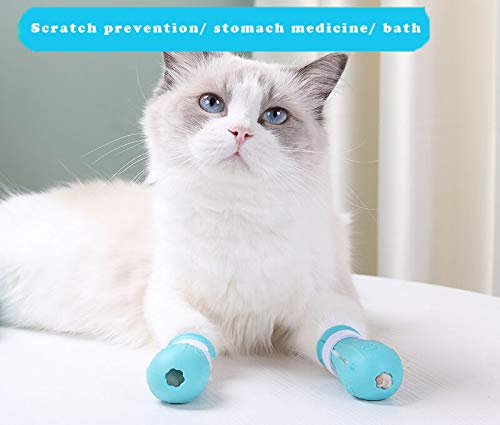 GazyyShop zapatos de silicona para gatos resistentes a los arañazos, funda protectora para bañarse y arreglarse, recortar y amamantar, 4 tipos de fundas para zapatos resistentes a los arañazos