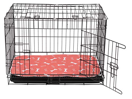 Geyecete Almohadillas de entrenamiento reutilizables para cachorros lavables (2 unidades) de almohadillas de orina premium para perros, almohadilla impermeable para cachorros-Rojo-M